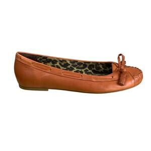 Gianni Bini Orange Leather Loafer Ballet Flats 7.5 NWOT